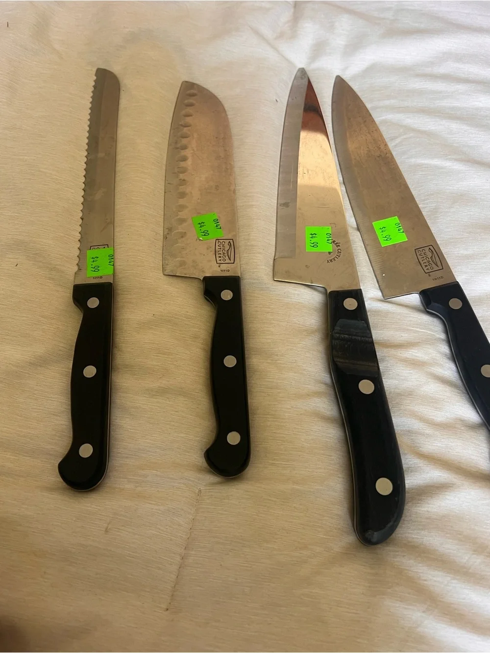Classic Black-Handle Chef Knife Set with Stainless Blades